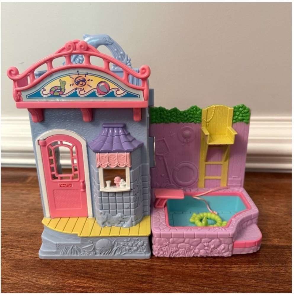 Fisher-Price Pink, Purple & Yellow Pool Playset with Aqua Pool